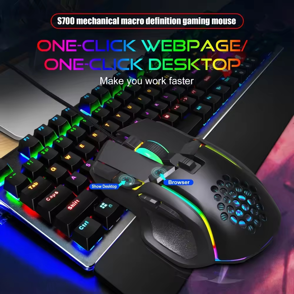 10 Buttons 12800 DPI USB Wired Gaming Mechanical Mouse